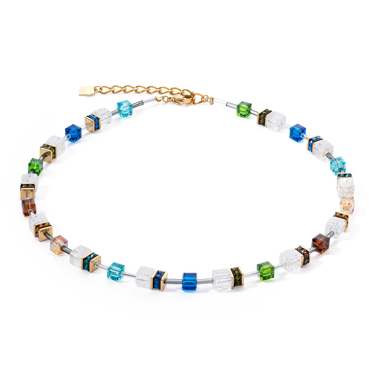 coeur-de-lion-geocube-iconic-nature-halskette-multi-color-gold image 1