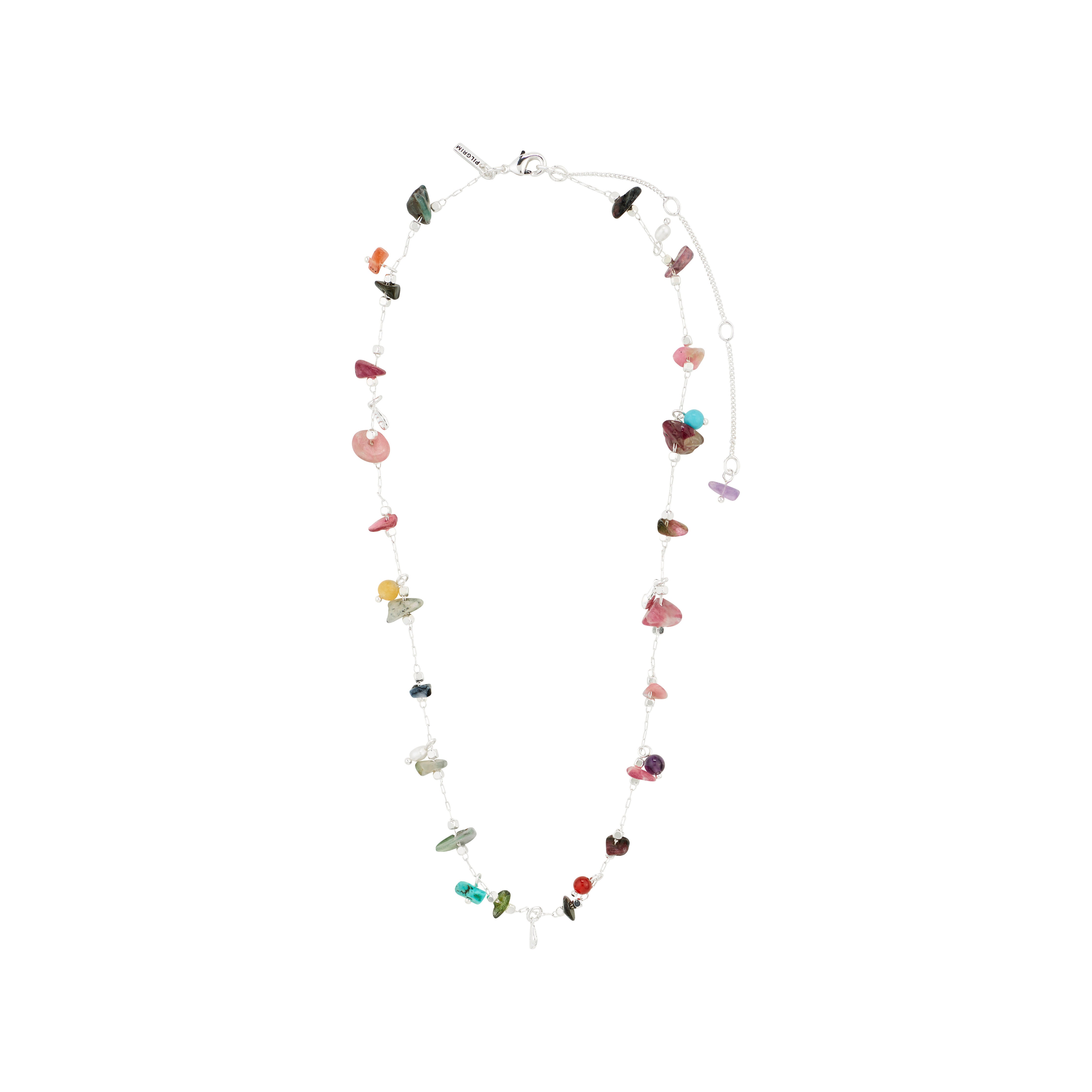 pilgrim-here-halskette-versilbert-multi-edelstein-kette-38-cm image 4
