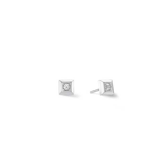 coeur-de-lion-statement-sparkling-square-ohrringe-6-mm-silber image 1
