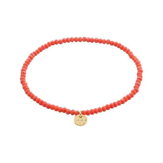 pilgrim-indie-armband-pfirsich-vergoldet-glasperlen-armband image 1