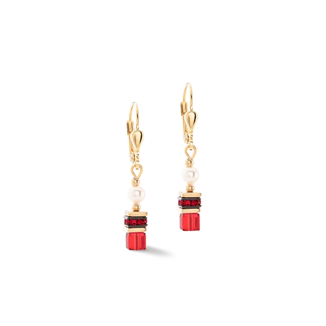 coeur-de-lion-ohrringe-sparkling-princess-gold-rot image 1