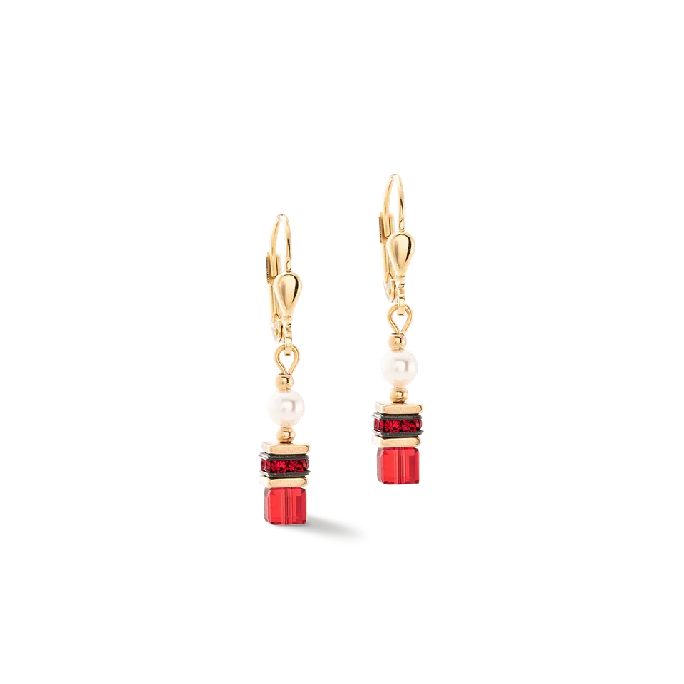 coeur-de-lion-ohrringe-sparkling-princess-gold-rot image 1