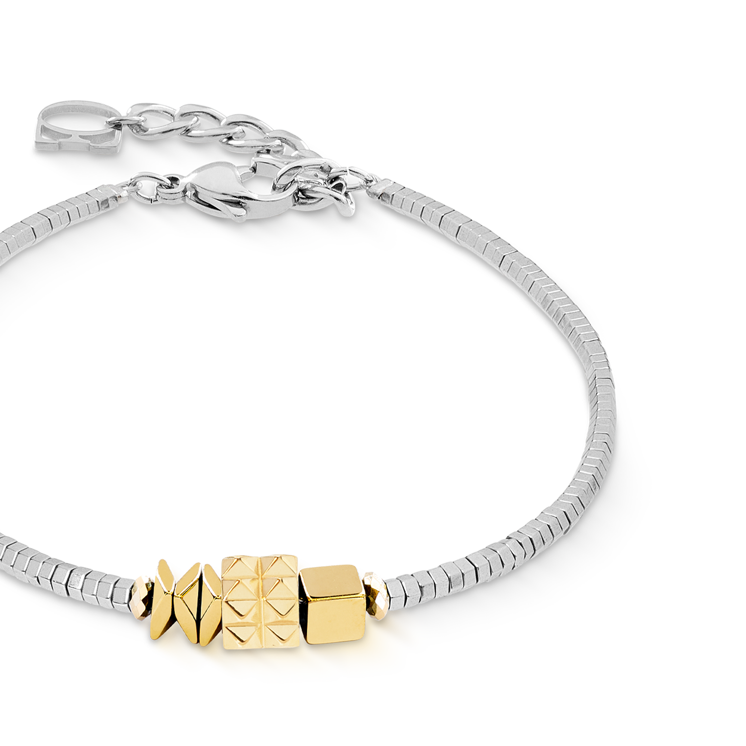coeur-de-lion-cube-trio-facets-armband-gold-silber image 2