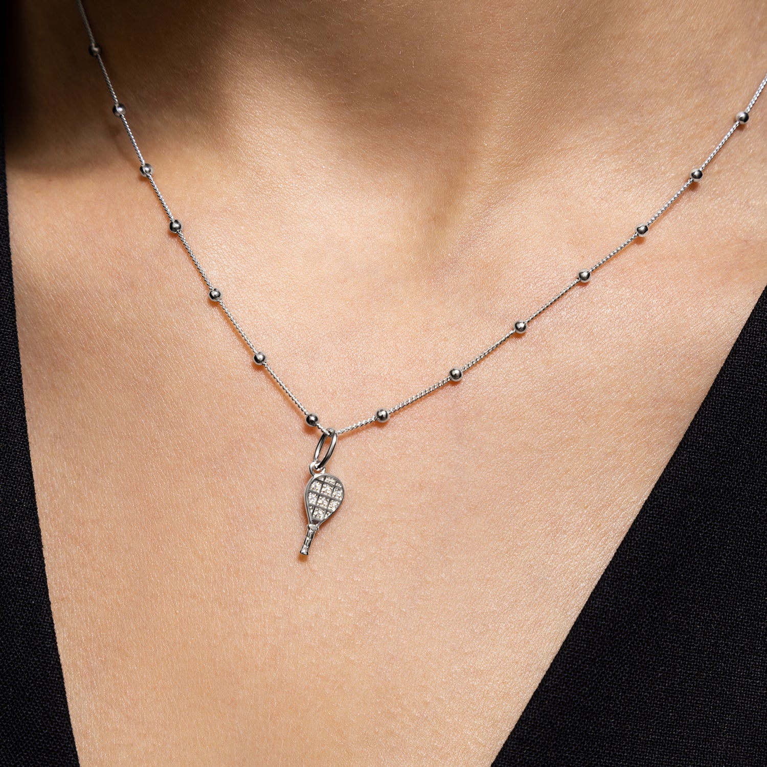 xenox-tennisschl-ger-charm-925-sterlingsilber-rhodiniert image 2