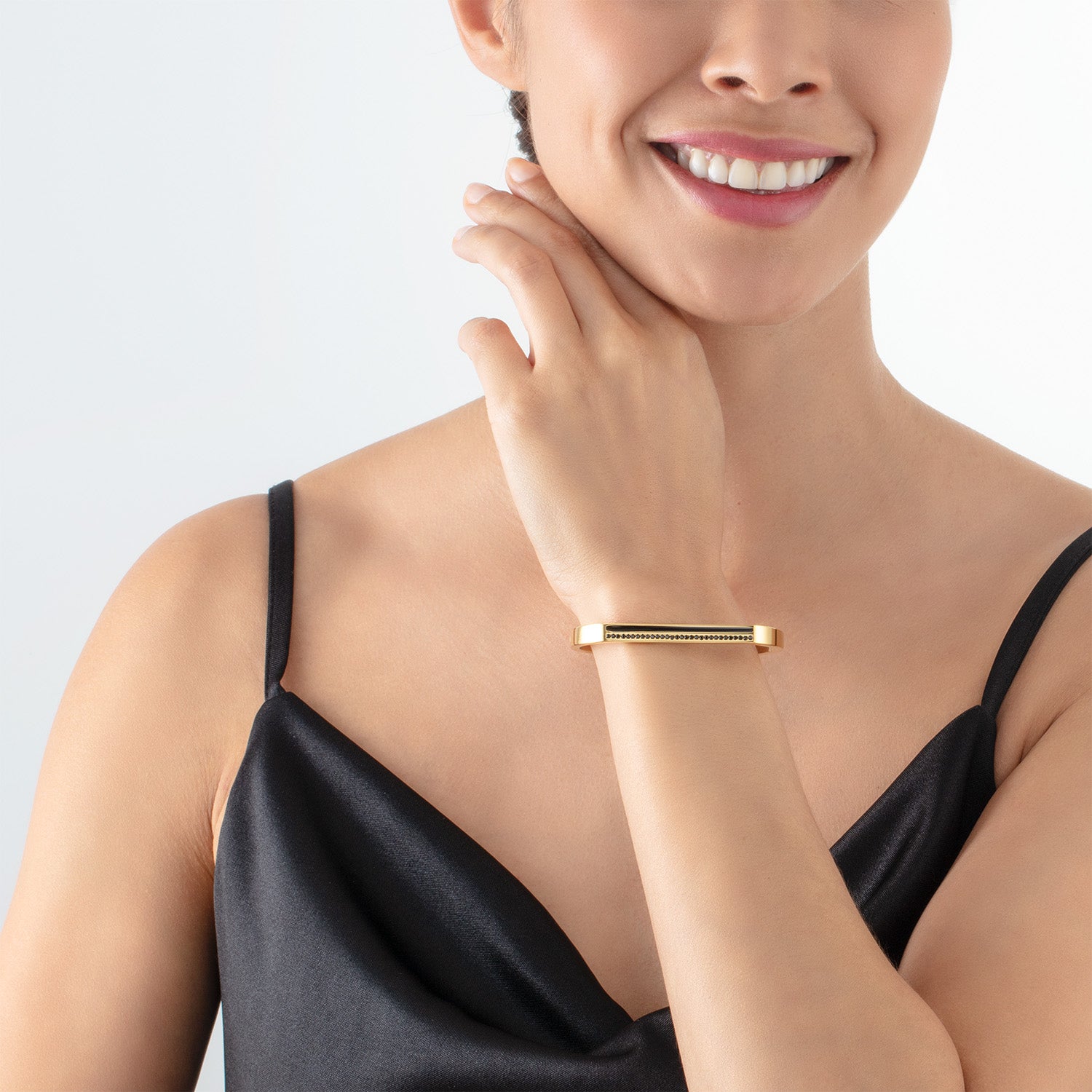coeur-de-lion-armreif-cuff-square-stripes-gold-schwarz image 4