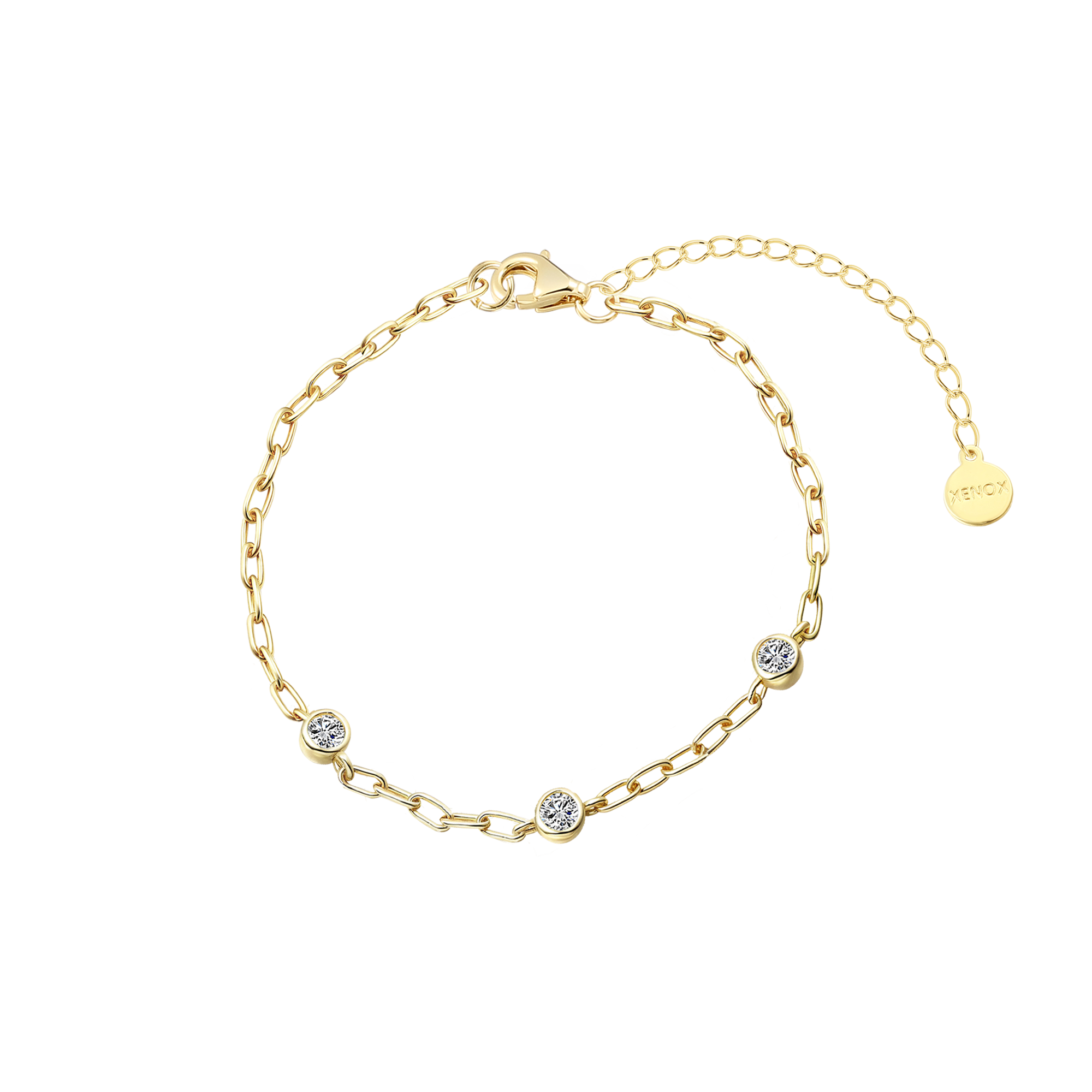 xenox-linked-armband-925-sterlingsilber-rhodiniert-mit-zirkonia image 2