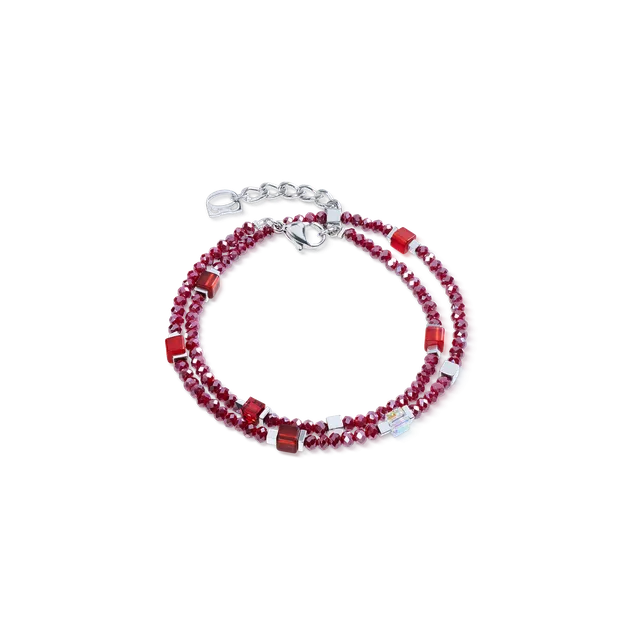 coeur-de-lion-joyful-colours-flex-armband-silber-rot image 1