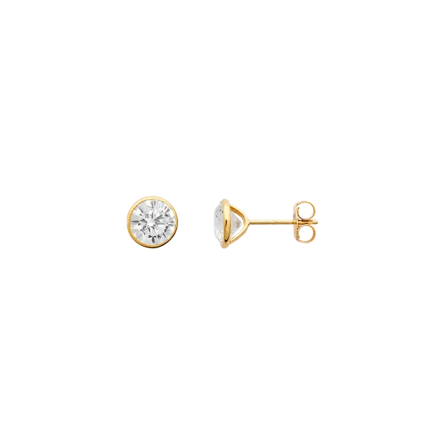 xenox-fine-zarge-midi-ohrstecker-585-gelbgold-mit-zirkonia-4-mm image 1