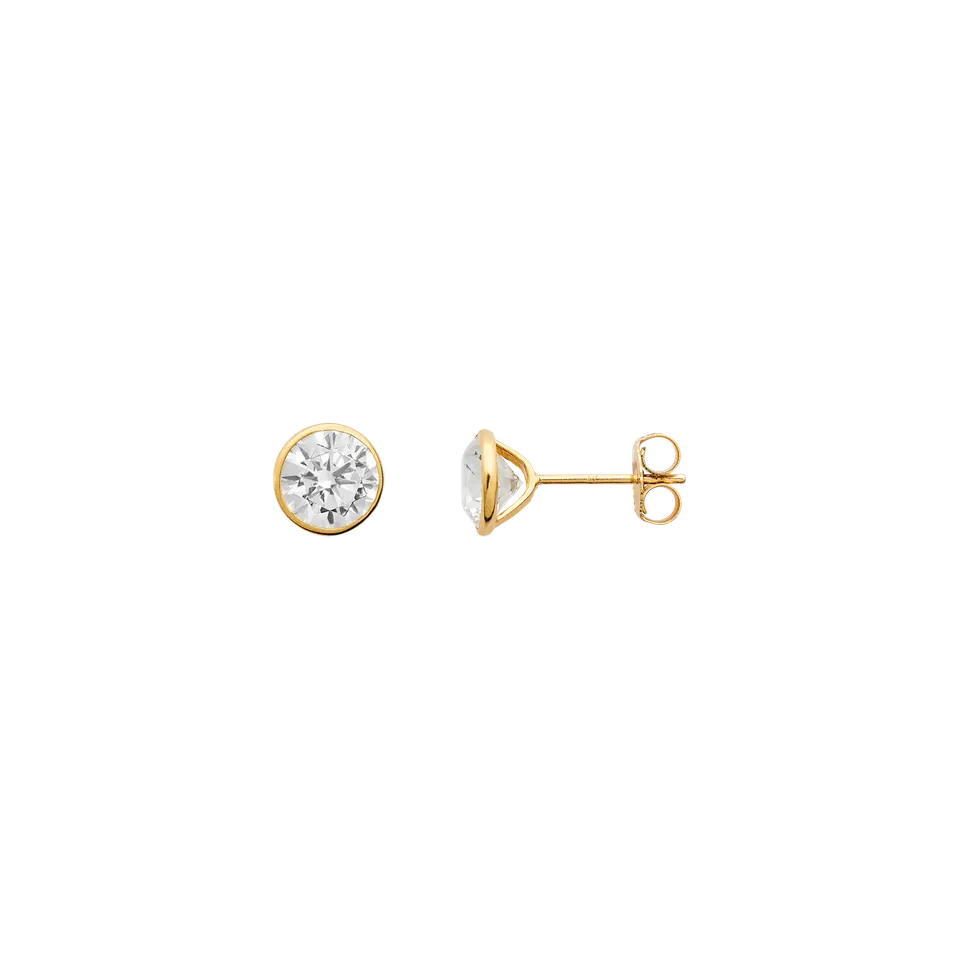 xenox-fine-zarge-midi-ohrstecker-585-gelbgold-mit-zirkonia-4-mm image 1
