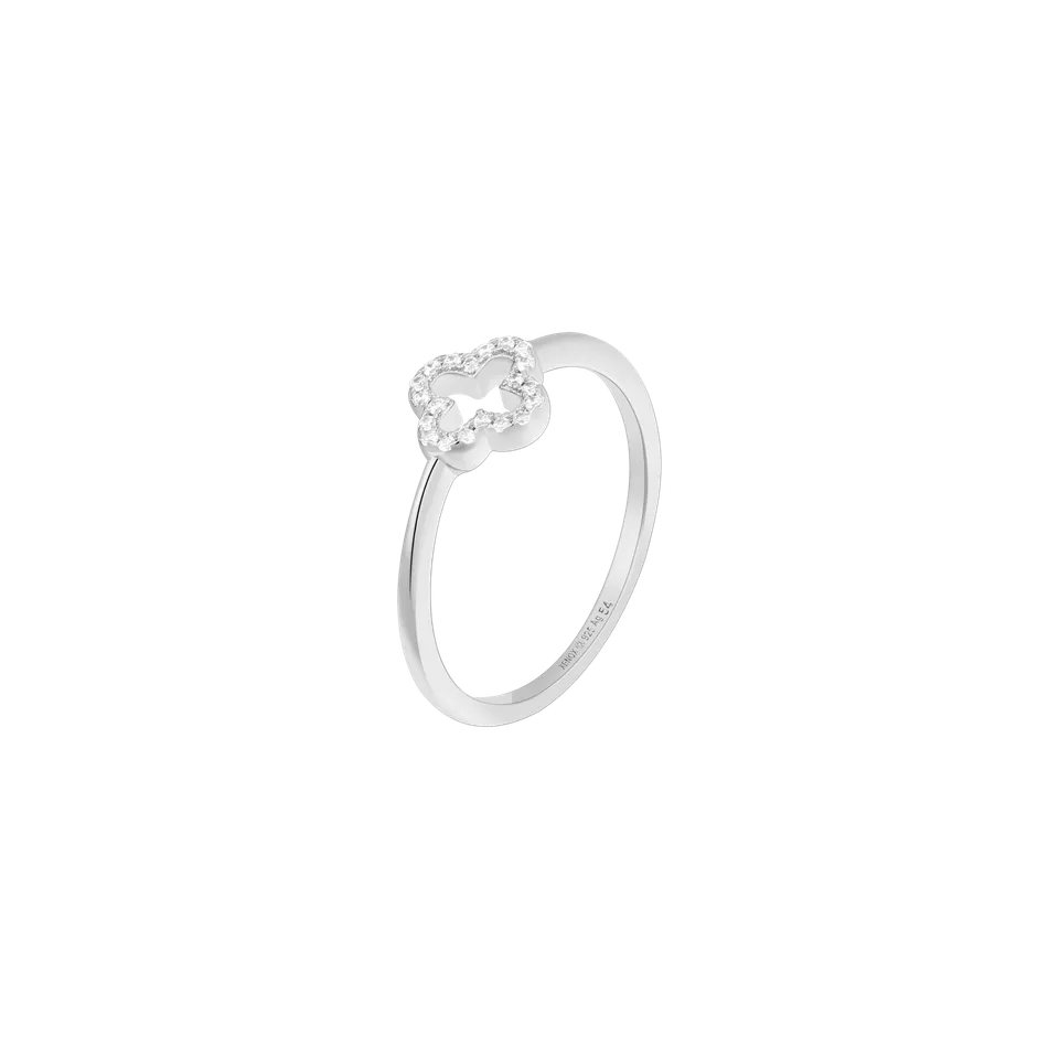 xenox-clover-ring-925-sterlingsilber-rhodiniert-mit-zirkonia image 1