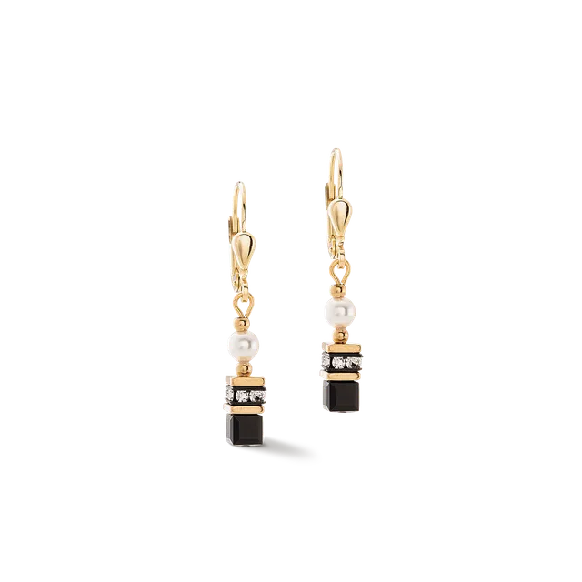 coeur-de-lion-sparkling-princess-ohrringe-gold-schwarz-kristalle image 1