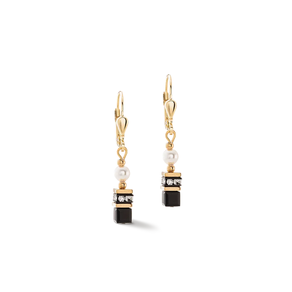 coeur-de-lion-sparkling-princess-ohrringe-gold-schwarz-kristalle image 1