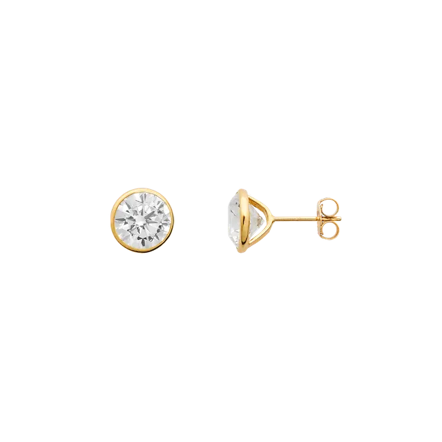 xenox-fine-zarge-maxi-ohrringe-585-gelbgold-mit-5-mm-zirkonia image 1