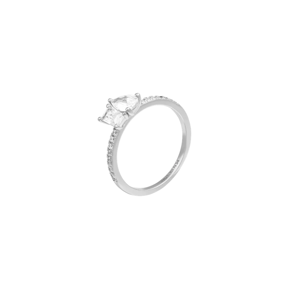 xenox-radiant-duo-ring-xs92028-52-925-sterlingsilber-rhodiniert-mit-zirkonia image 1