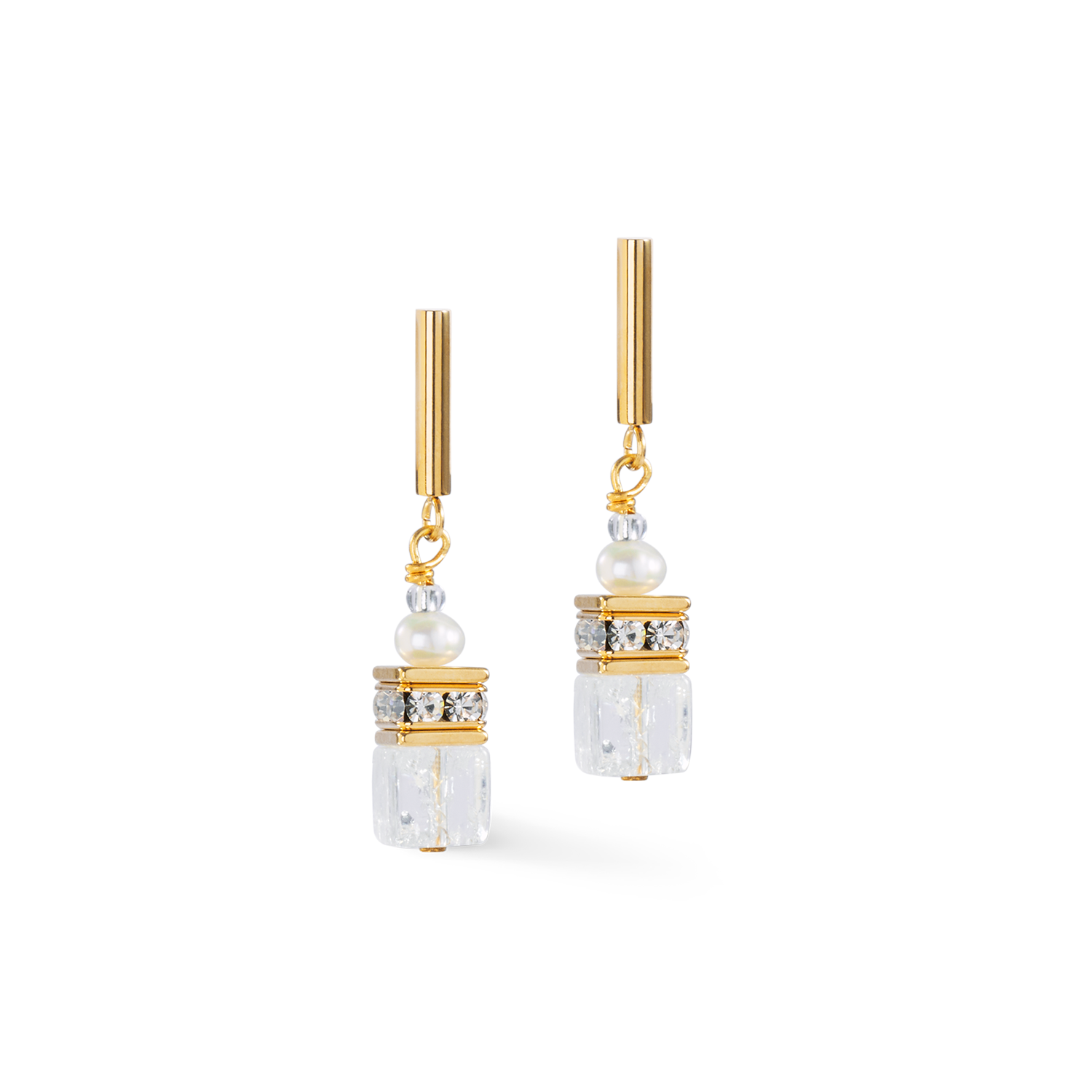 coeur-de-lion-geocube-fusion-precious-pearl-mix-ohrringe-gold-wei image 1