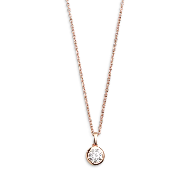 xenox-zarge-halskette-925-sterlingsilber-ros-vergoldet-mit-zirkonia image 1
