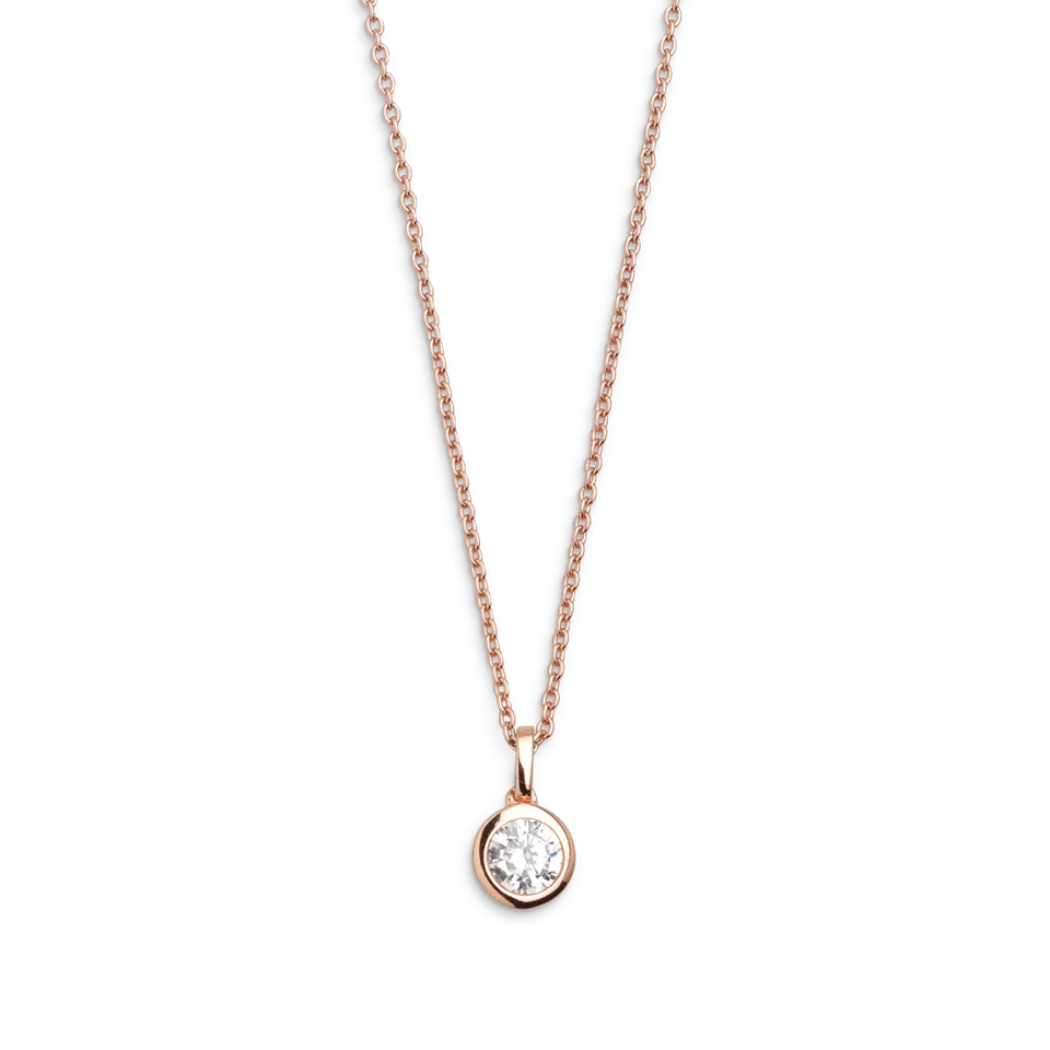 xenox-zarge-halskette-925-sterlingsilber-ros-vergoldet-mit-zirkonia image 1