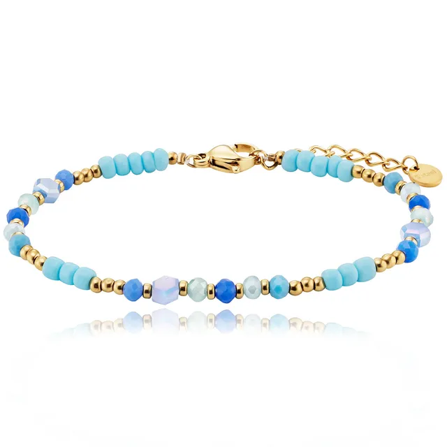 julie-julsen-kids-armband-edelstahl-vergoldet-blaue-glasperlen image 1