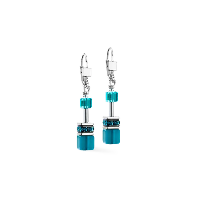 coeur-de-lion-geocube-iconic-ohrringe-teal-silber image 1