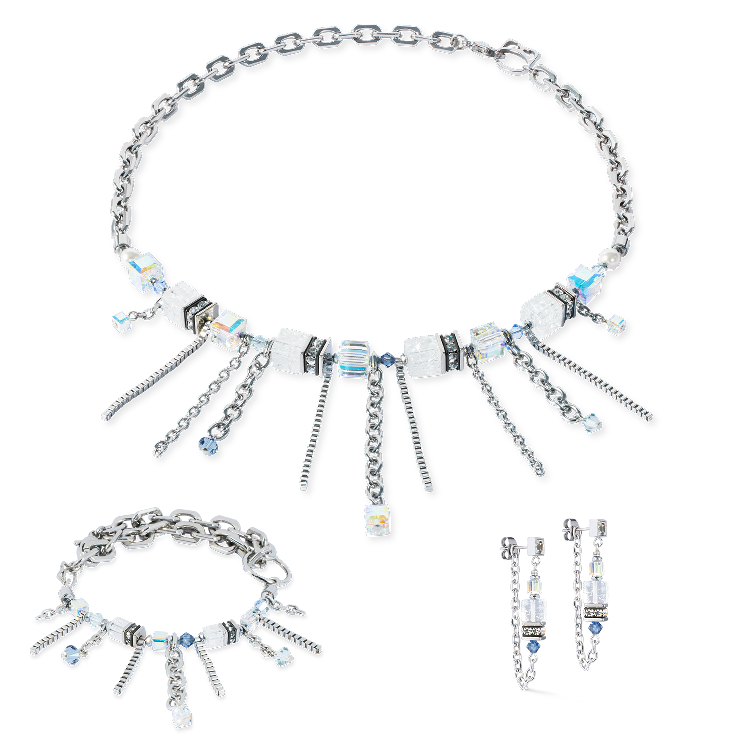 coeur-de-lion-geocube-sunray-cube-boh-me-armband-silber-wei-16-36-cm image 3