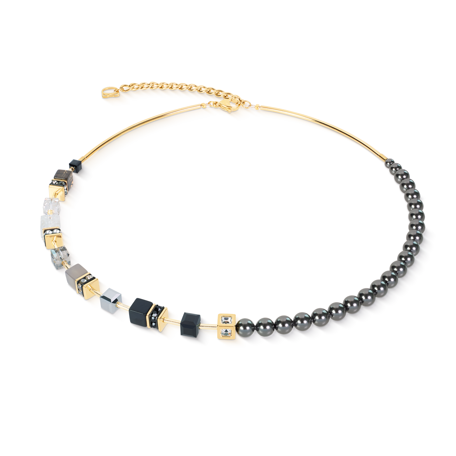 coeur-de-lion-geocube-precious-fusion-pearls-halskette-anthracite-glow-42-6-cm image 1