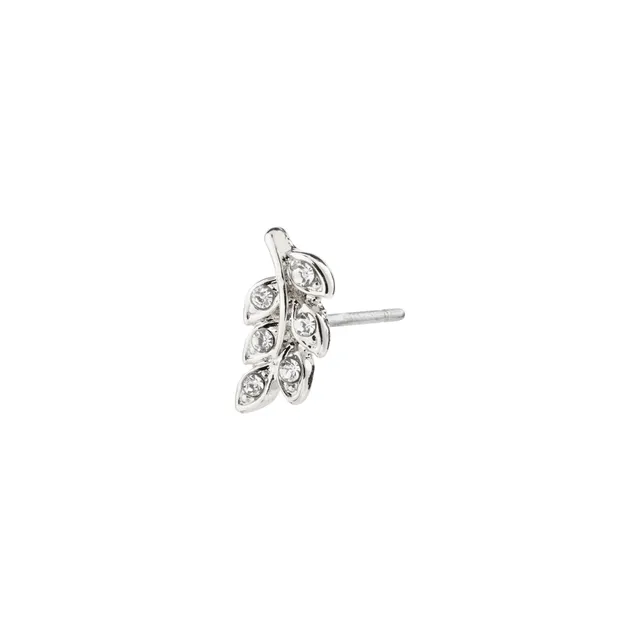 pilgrim-ares-single-ohrring-versilbert-blatt-mit-kristallen image 1