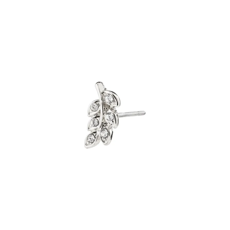 pilgrim-ares-single-ohrring-versilbert-blatt-mit-kristallen image 1