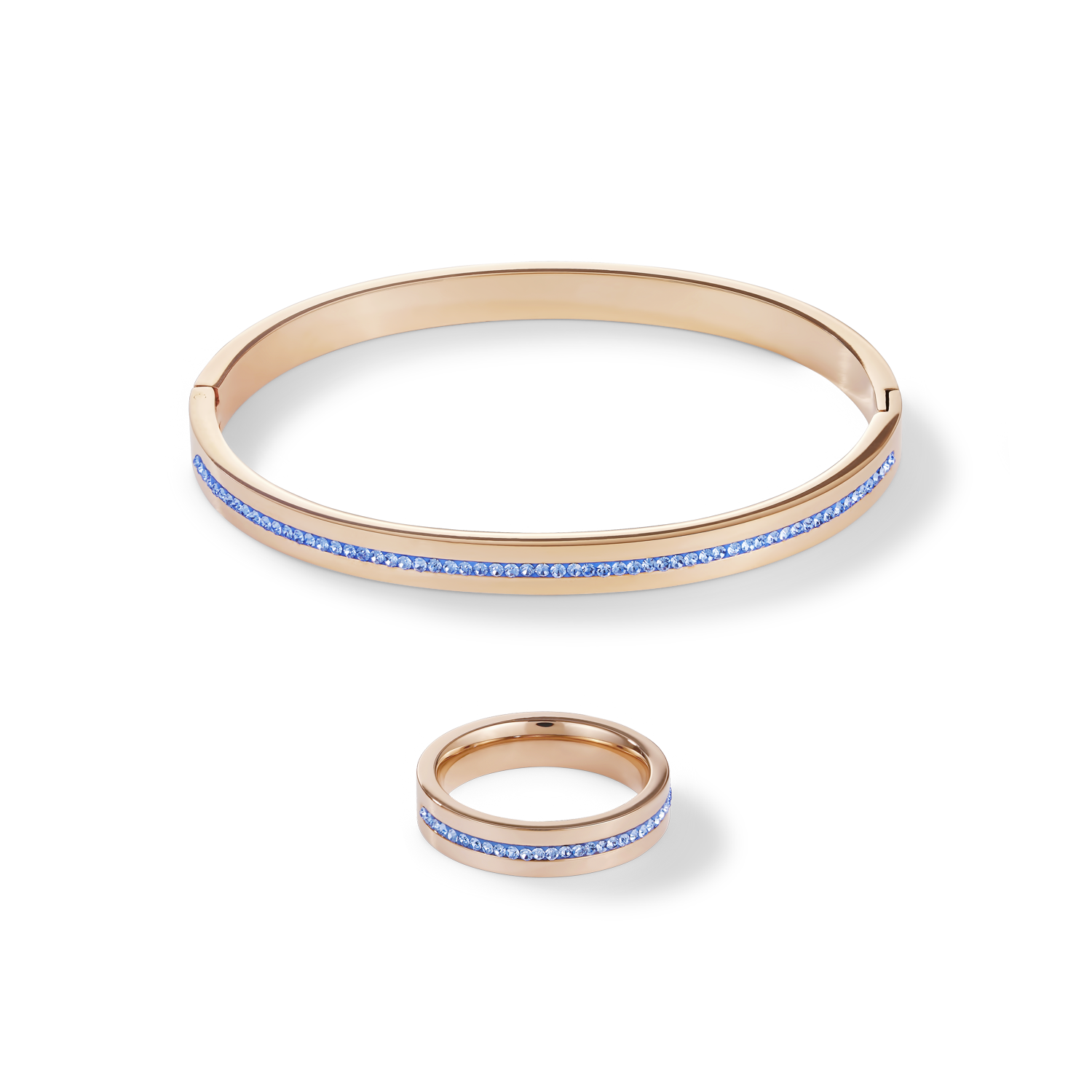 coeur-de-lion-iconic-collection-ring-edelstahl-ros-gold-mit-kristall-pav-streife image 3