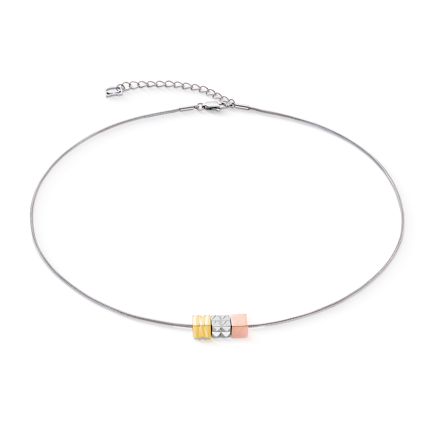 coeur-de-lion-cube-trio-facets-snake-halskette-tricolor image 1