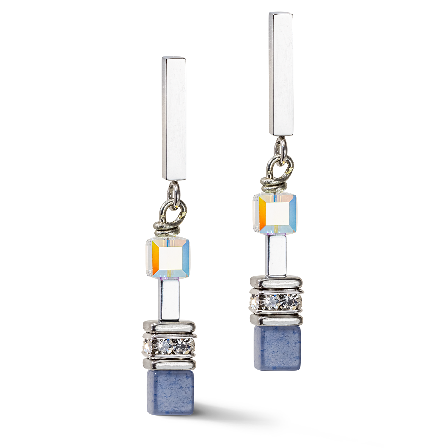 coeur-de-lion-geocube-precious-fusion-chunky-chain-ohrringe-hellblau image 1
