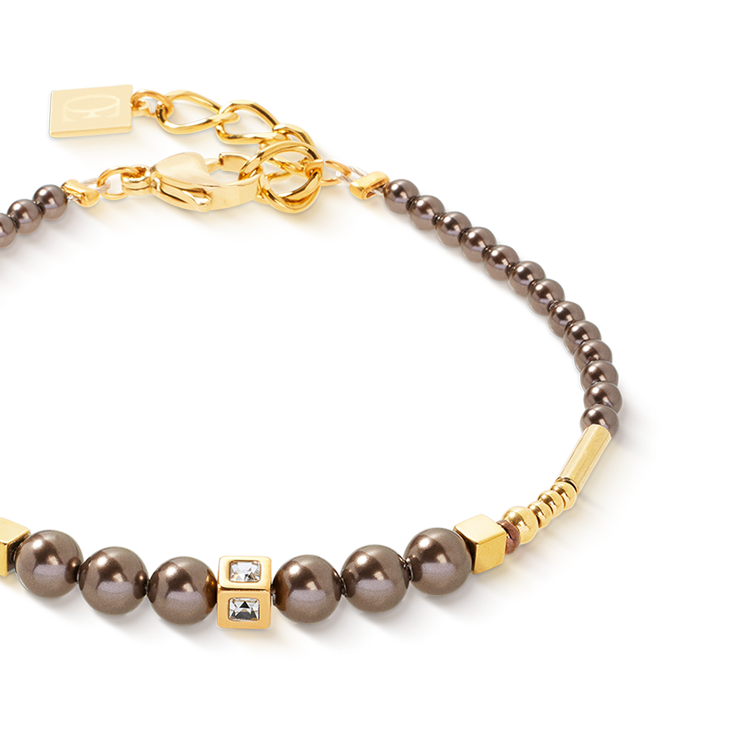 coeur-de-lion-armband-shimmering-princess-pearls-gold-braun-crystal-pearls image 2