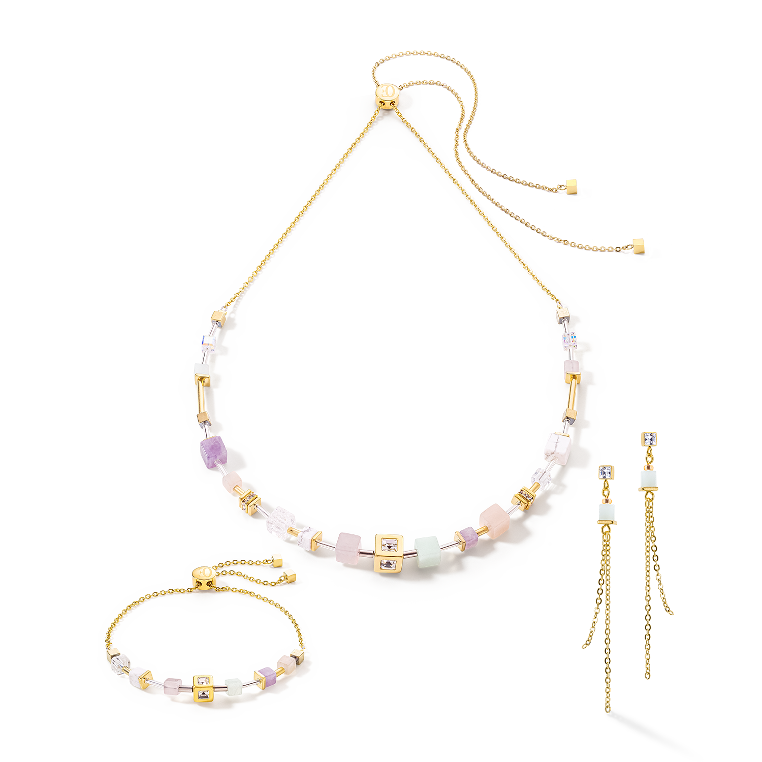 coeur-de-lion-geocube-precious-slider-closure-ohrringe-gold-multicolor-pastell image 3