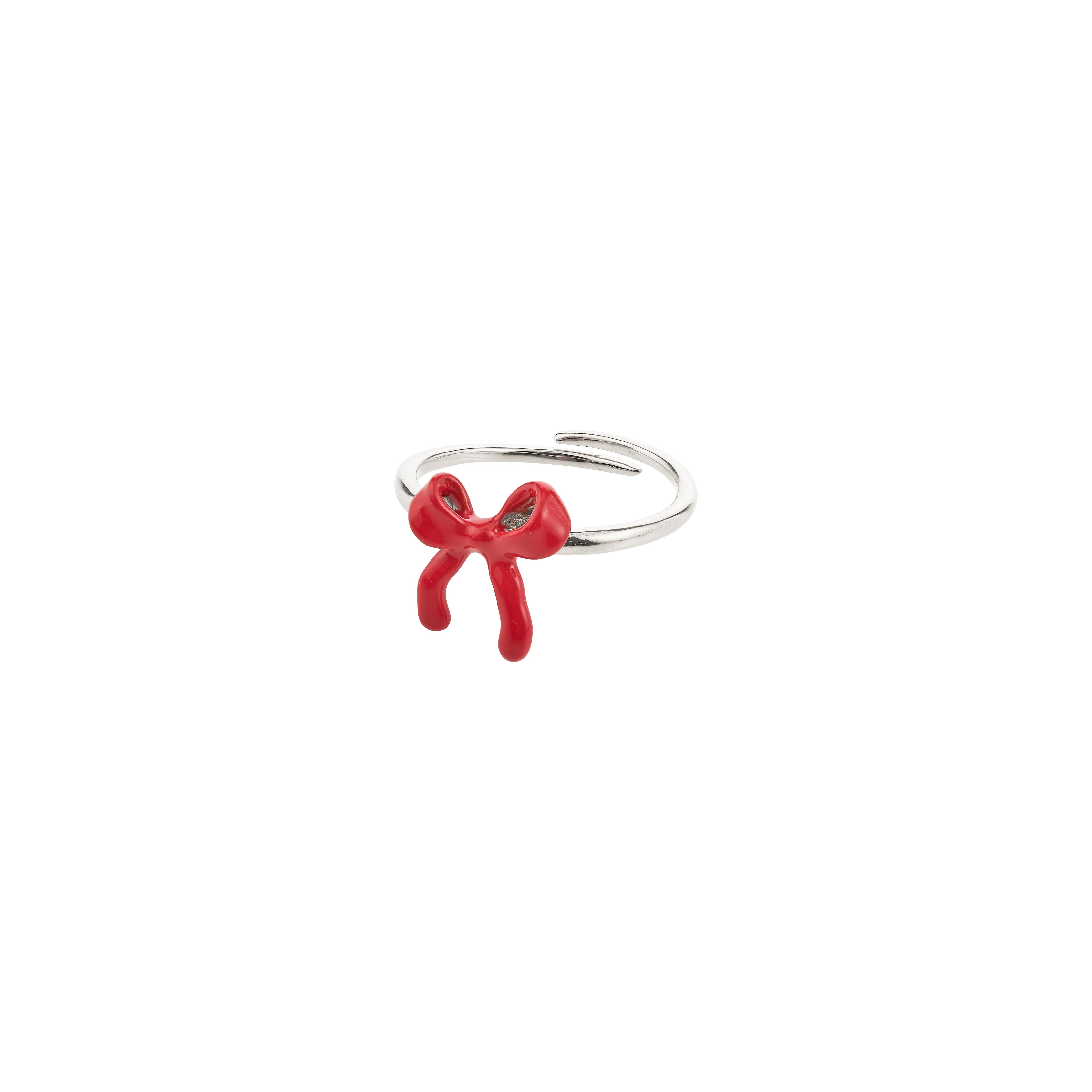 pilgrim-sigrun-ring-schleife-versilbert-rot-verstellbar image 1