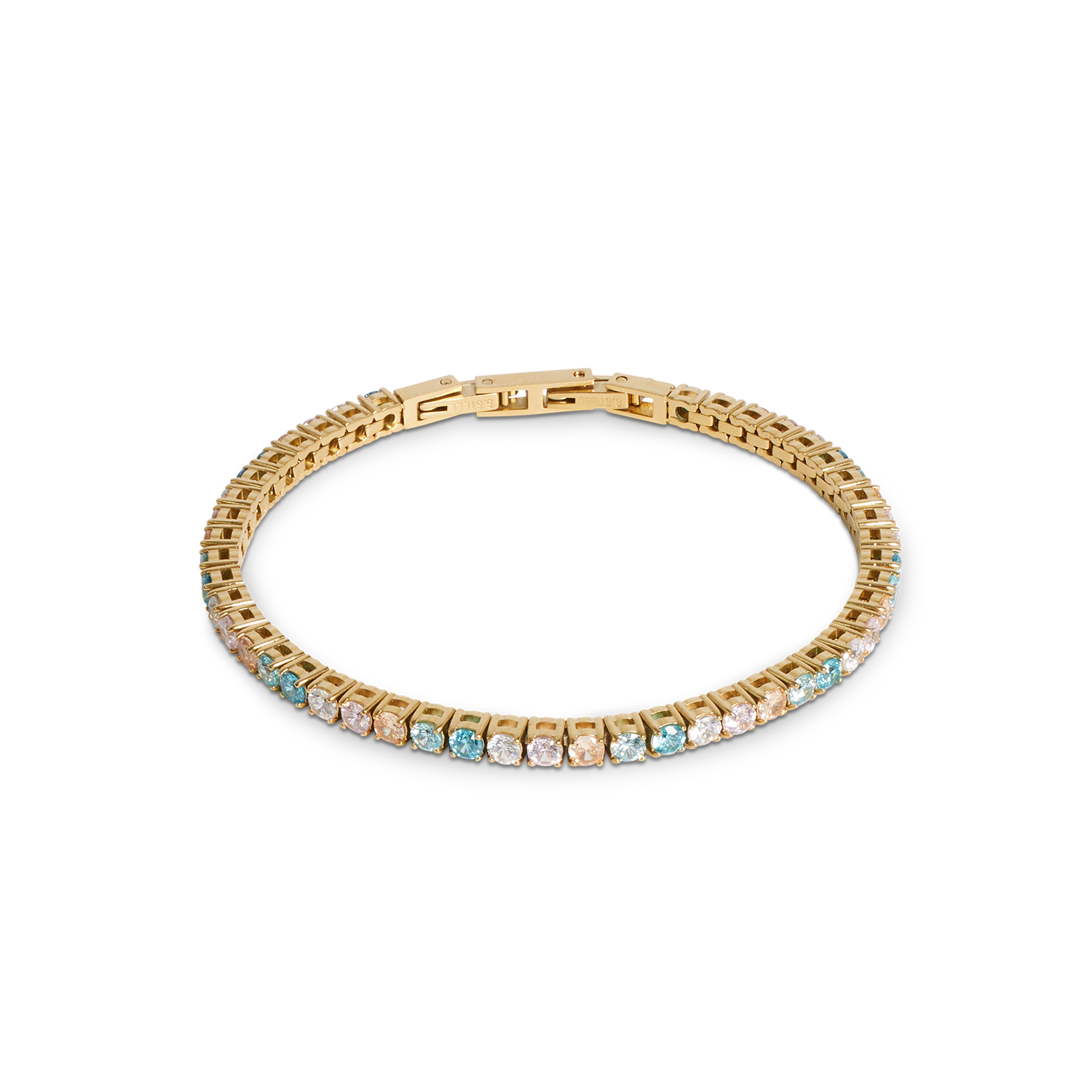 coeur-de-lion-tennisarmband-gold-multicolor-pastell-mit-zirkonia-und-edelstahl image 1