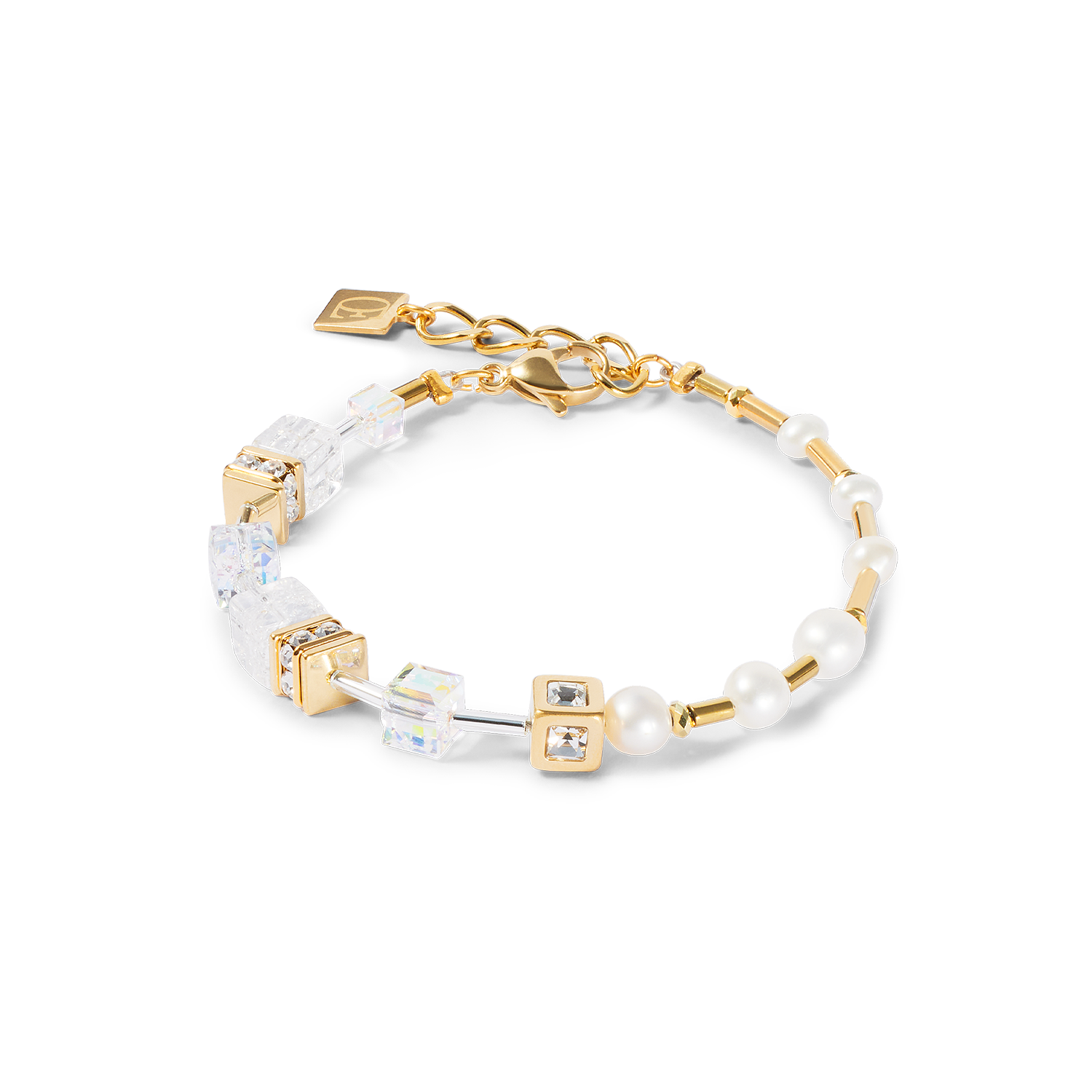 coeur-de-lion-geocube-armband-fusion-precious-pearl-mix-gold-wei image 1