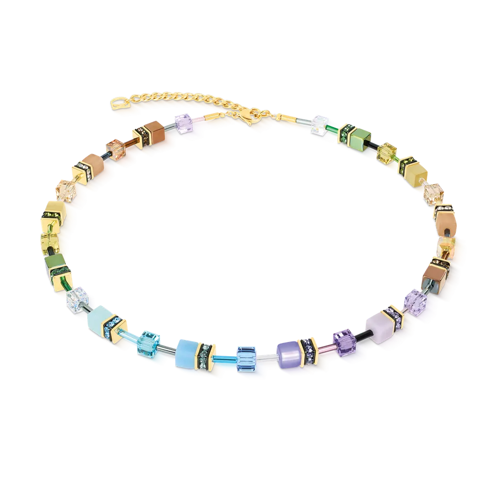 coeur-de-lion-geocube-iconic-halskette-multicolor-boho-gold image 1