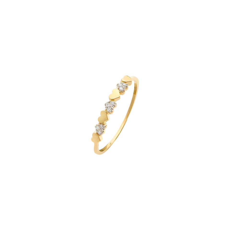 xenox-fine-amora-ring-585-gelbgold-herz-mit-zirkonia image 1