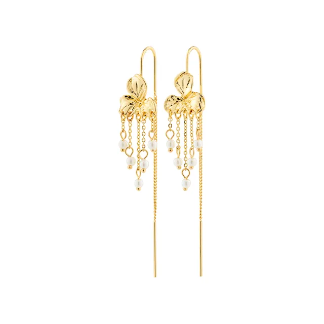 pilgrim-tyran-ketten-ohrringe-gold-plated-mit-kleeblatt-und-perlen image 1