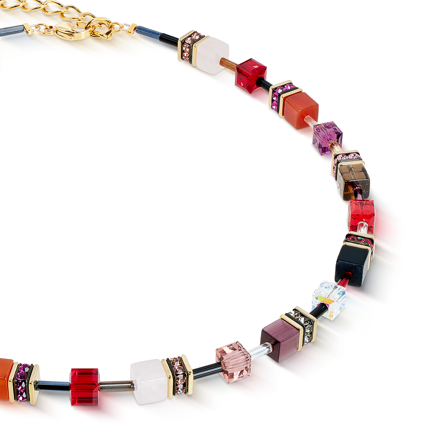 coeur-de-lion-geocube-iconic-precious-halskette-festive-rot-gold image 2
