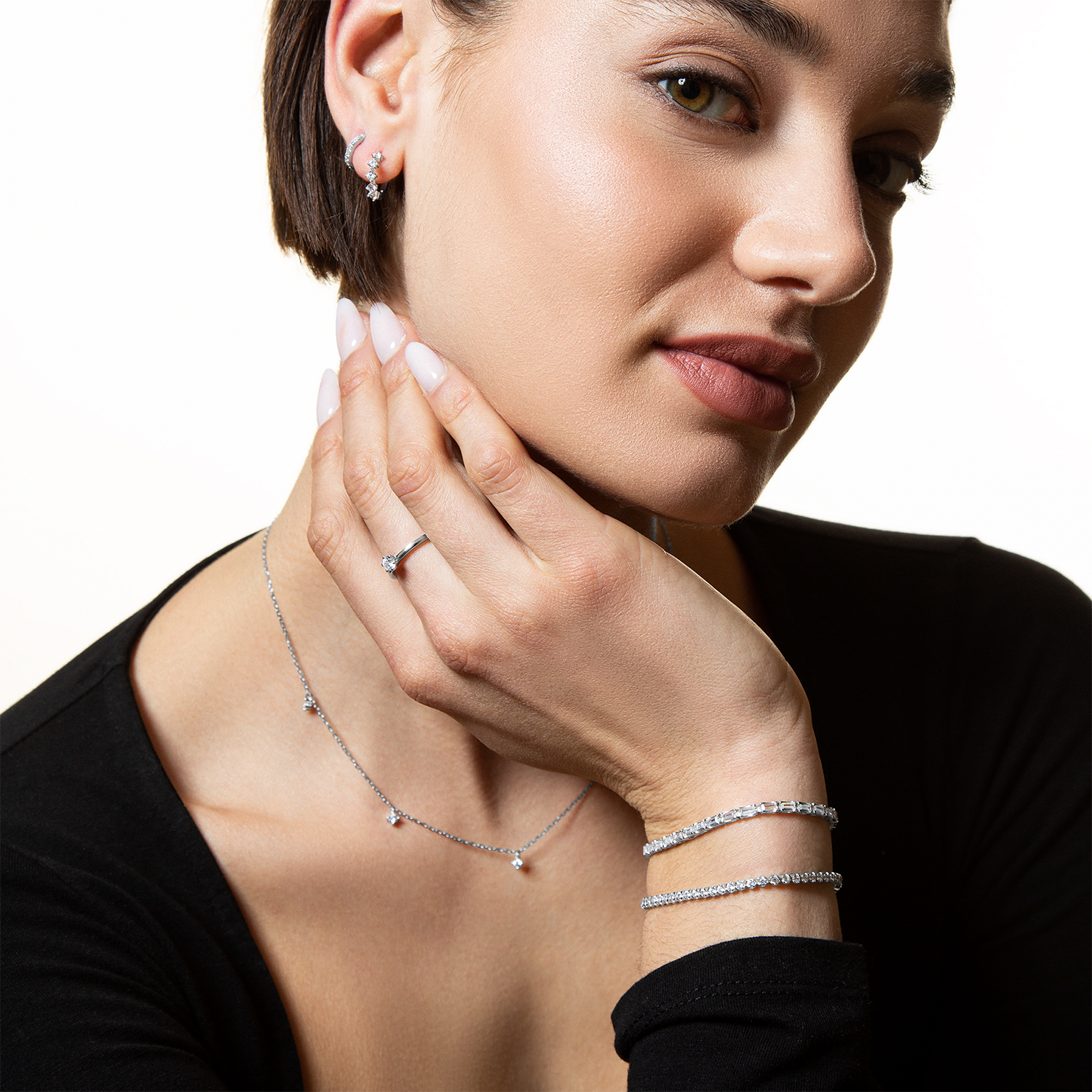 xenox-tennisarmband-925-sterlingsilber-rhodiniert-mit-zirkonia-baguette image 5