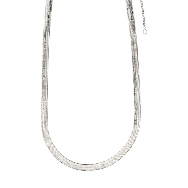 pilgrim-noreen-schlangenkette-flachpanzer-versilbert-breit image 1