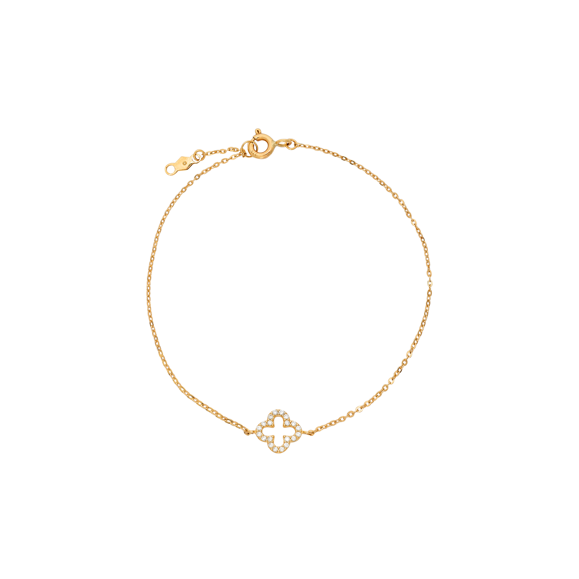 xenox-fine-clover-spark-armband-585-gelbgold-mit-zirkonia image 1