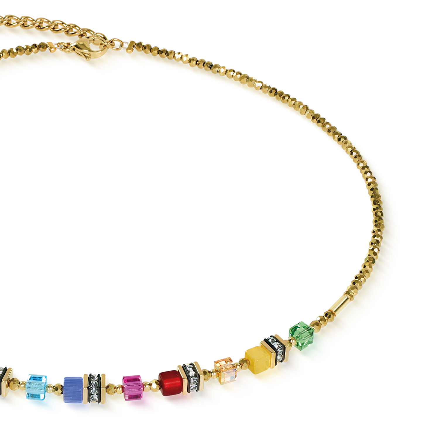coeur-de-lion-geocube-mini-cubes-halskette-multicolor-rainbow-gold image 2