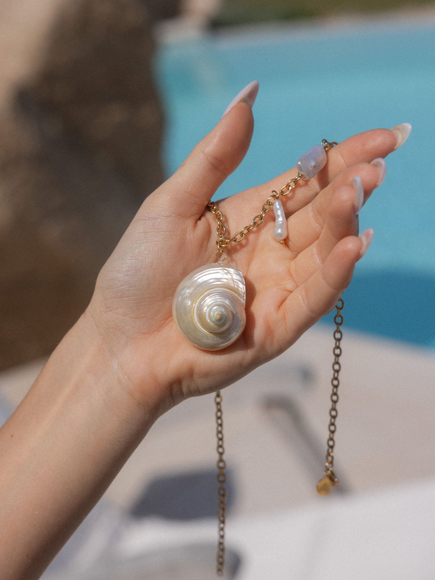 purelei-opulent-shell-kette-35-40-45-muschel-mit-s-wasserperle image 4