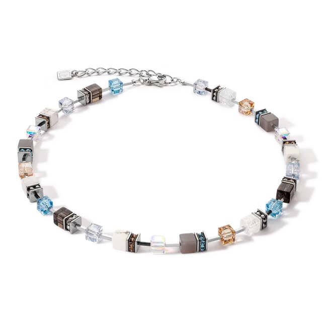 coeur-de-lion-geocube-iconic-statement-precious-halskette-aqua-beige image 1