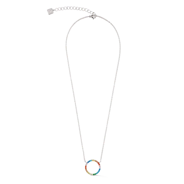 coeur-de-lion-halskette-sparkling-circle-silber-multicolor-edelstahl-anh-nger-mi image 1