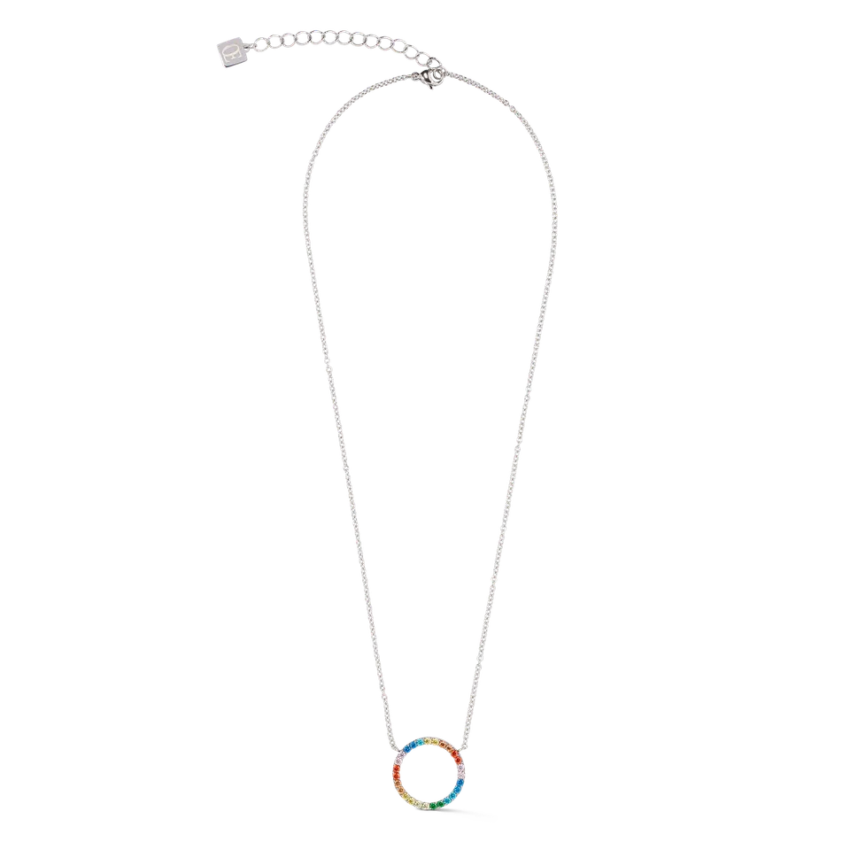 coeur-de-lion-halskette-sparkling-circle-silber-multicolor-edelstahl-anh-nger-mi image 1