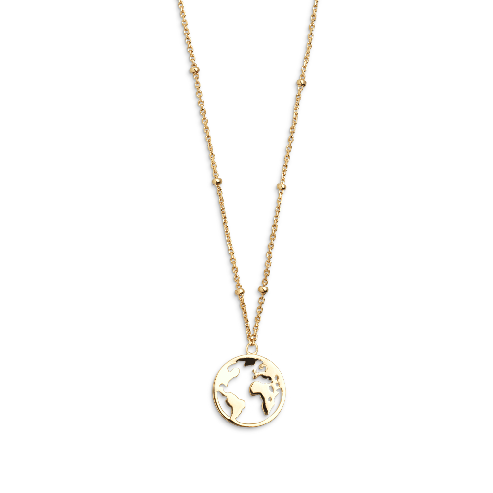 xenox-weltkugel-halskette-925-sterlingsilber-rhodiniert-mit-beads image 2