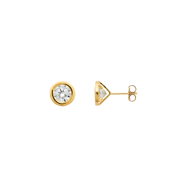 xenox-fine-zarge-maxi-statement-ohrstecker-585-gelbgold-6-mm-zirkonia image 1