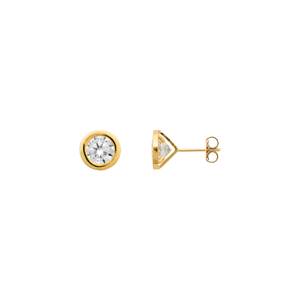 xenox-fine-zarge-maxi-statement-ohrstecker-585-gelbgold-6-mm-zirkonia image 1